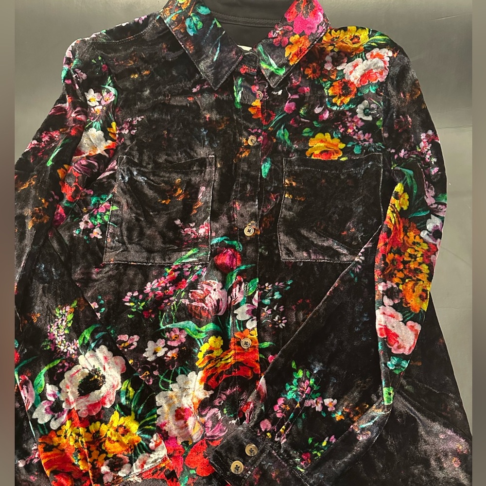 NWT: PILCRO Women’s Velvet button-down blouse